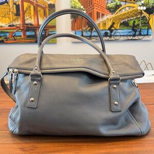 Kate Spade Gray Leather Weekend Bag